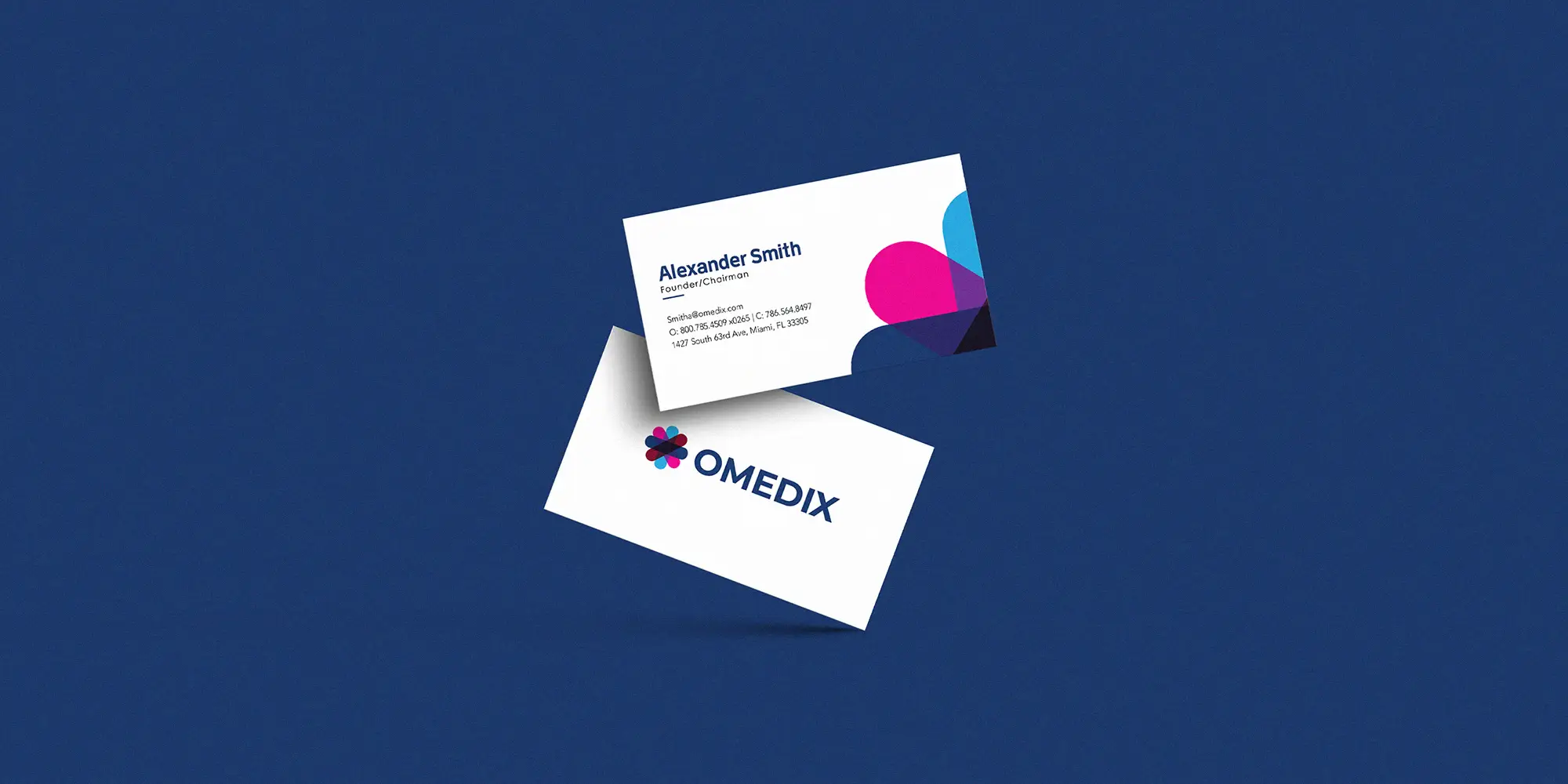 Omedix business card design
